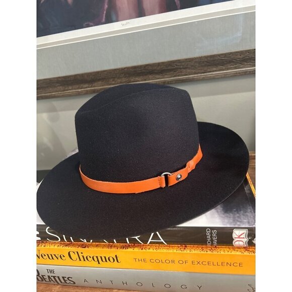 Rag & Bone Finley Packable Fedora Black Womens Size Small - Picture 2 of 6